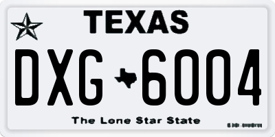 TX license plate DXG6004