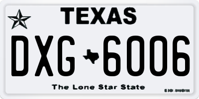 TX license plate DXG6006