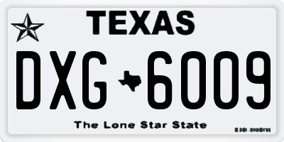 TX license plate DXG6009