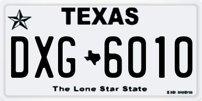TX license plate DXG6010