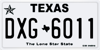TX license plate DXG6011