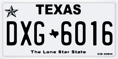 TX license plate DXG6016