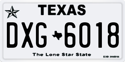TX license plate DXG6018