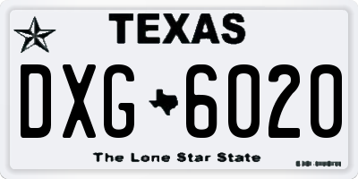 TX license plate DXG6020