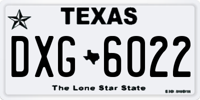 TX license plate DXG6022