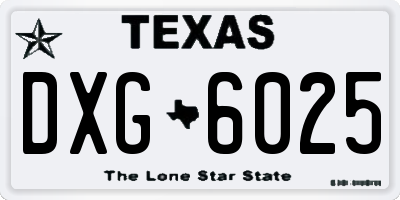 TX license plate DXG6025