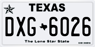 TX license plate DXG6026