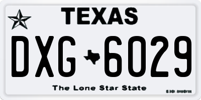 TX license plate DXG6029