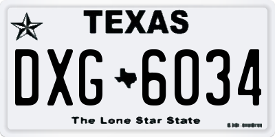 TX license plate DXG6034