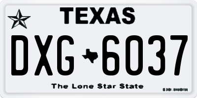 TX license plate DXG6037