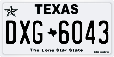 TX license plate DXG6043