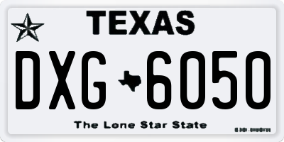 TX license plate DXG6050