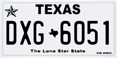 TX license plate DXG6051