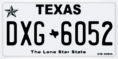 TX license plate DXG6052