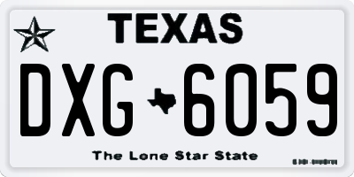 TX license plate DXG6059