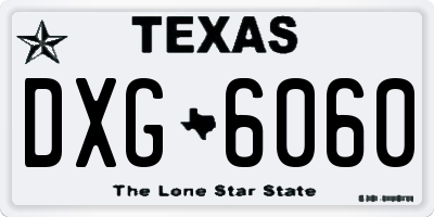 TX license plate DXG6060