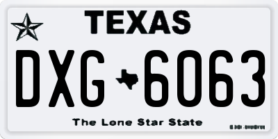 TX license plate DXG6063