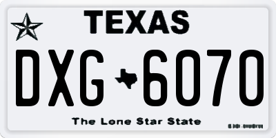 TX license plate DXG6070