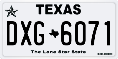 TX license plate DXG6071
