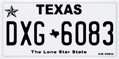 TX license plate DXG6083