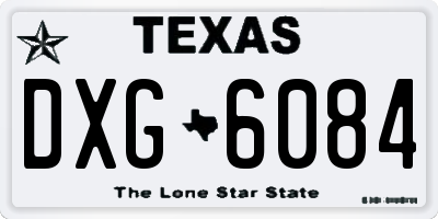 TX license plate DXG6084