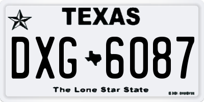 TX license plate DXG6087