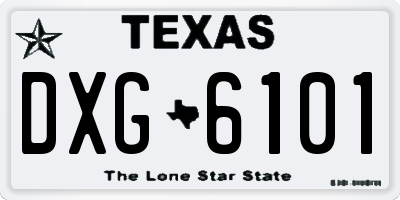 TX license plate DXG6101