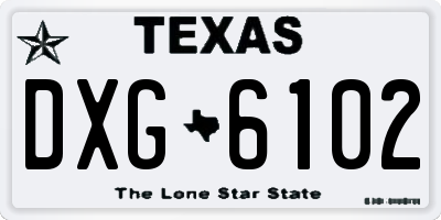 TX license plate DXG6102