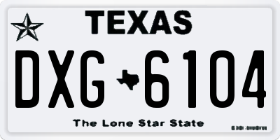 TX license plate DXG6104