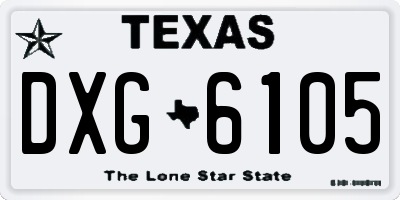 TX license plate DXG6105