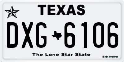 TX license plate DXG6106