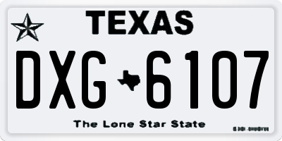 TX license plate DXG6107