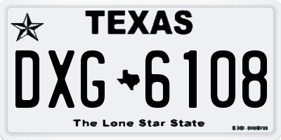 TX license plate DXG6108