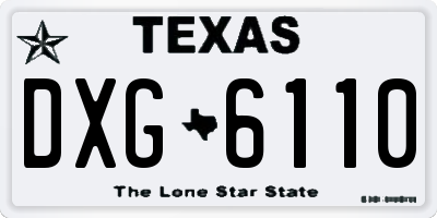 TX license plate DXG6110