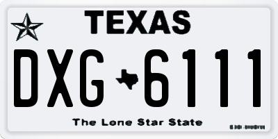 TX license plate DXG6111