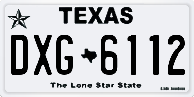 TX license plate DXG6112