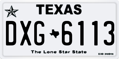 TX license plate DXG6113