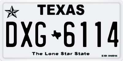 TX license plate DXG6114