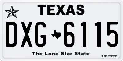 TX license plate DXG6115