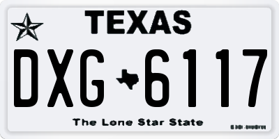 TX license plate DXG6117