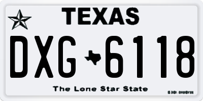 TX license plate DXG6118
