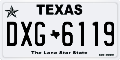 TX license plate DXG6119