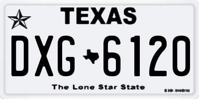 TX license plate DXG6120