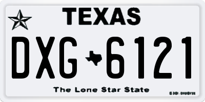 TX license plate DXG6121