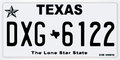 TX license plate DXG6122