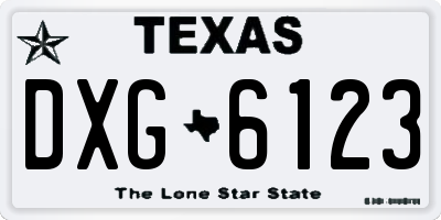 TX license plate DXG6123