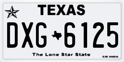 TX license plate DXG6125