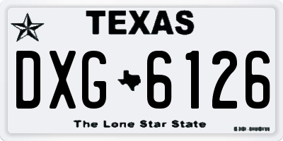 TX license plate DXG6126