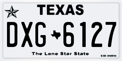 TX license plate DXG6127