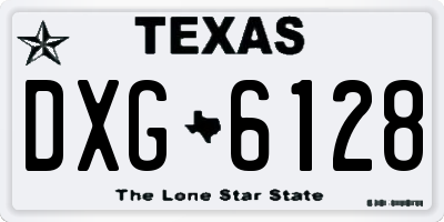 TX license plate DXG6128